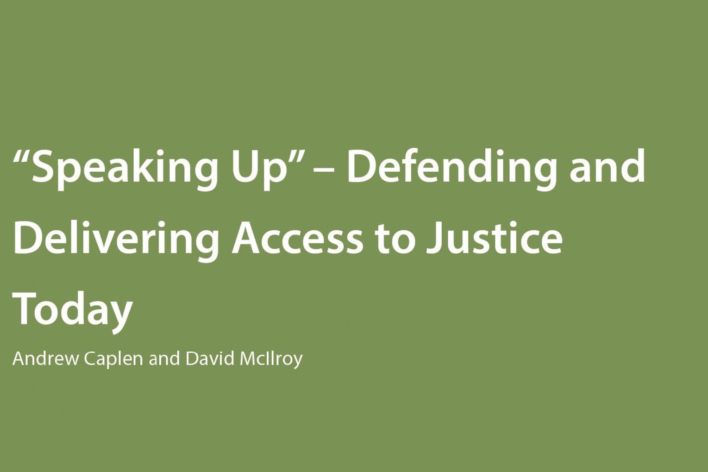 Why we need to â€œspeak upâ€ now