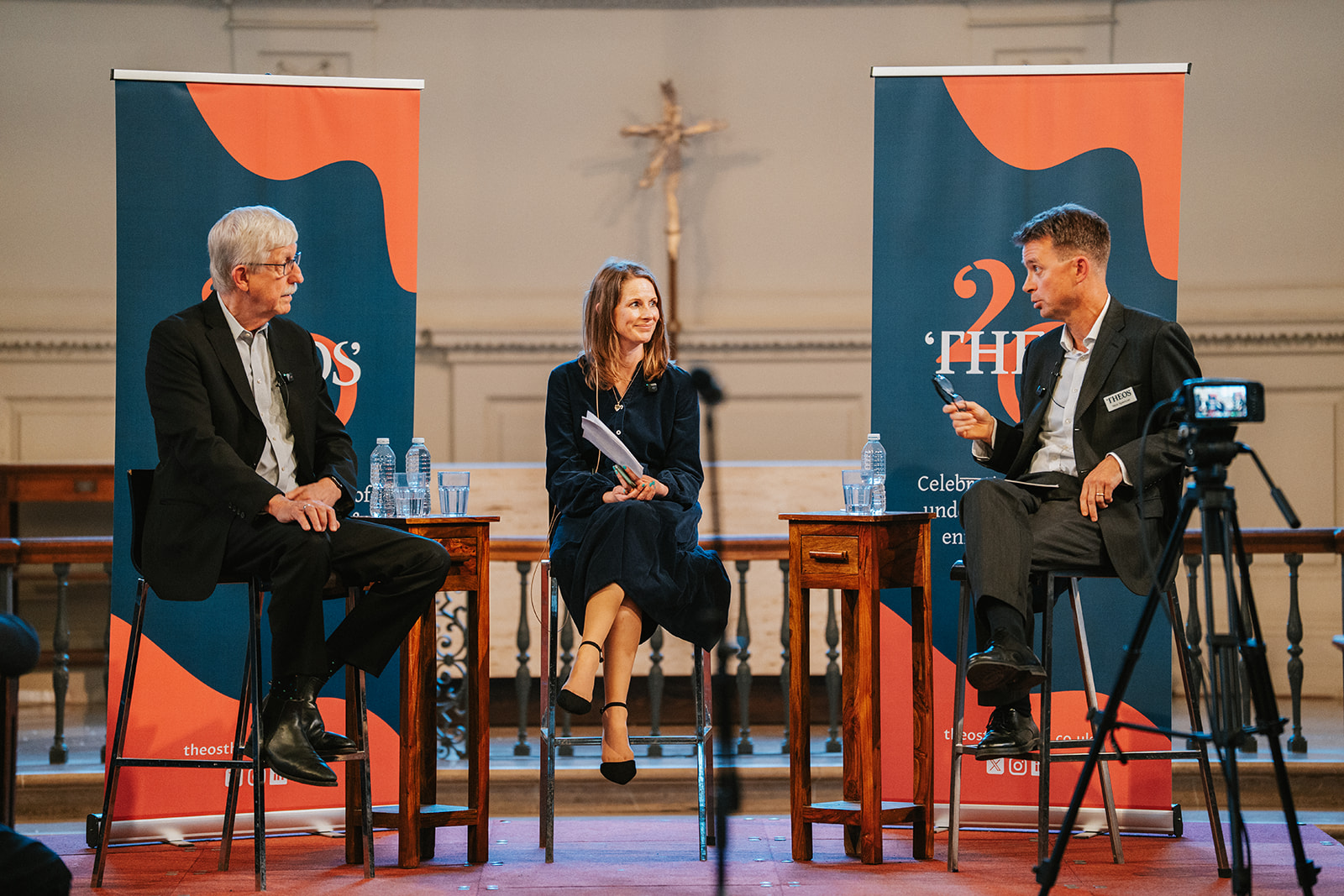 Dr Nick Spencer, Madeleine Davies and Dr Francis Collins